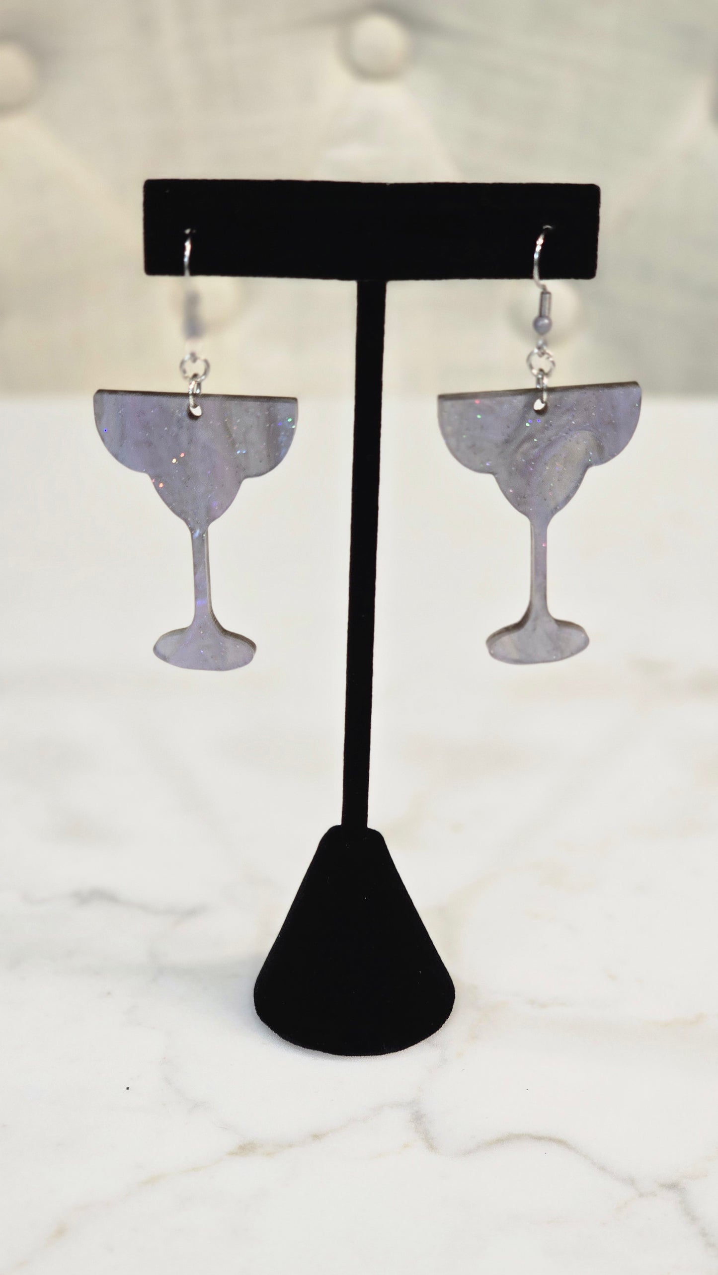 Sparkling Drinkware Earrings Set – Wine, Cocktail, Margarita Glasses