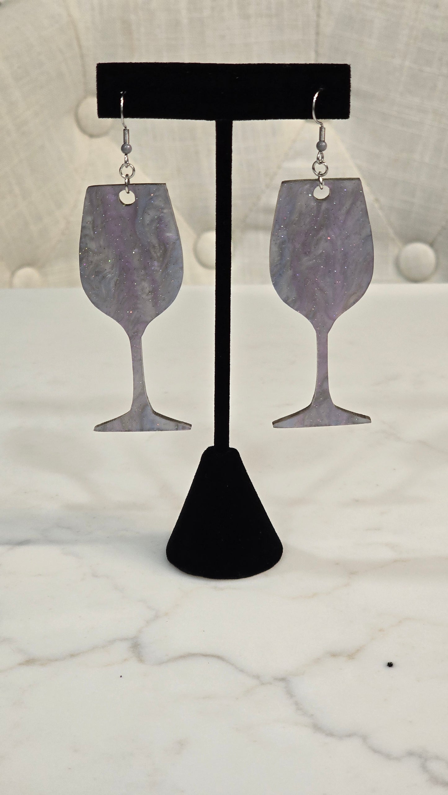 Sparkling Drinkware Earrings Set – Wine, Cocktail, Margarita Glasses