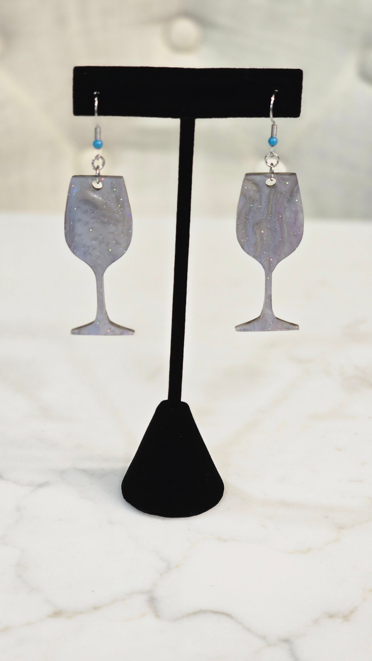 Sparkling Drinkware Earrings Set – Wine, Cocktail, Margarita Glasses