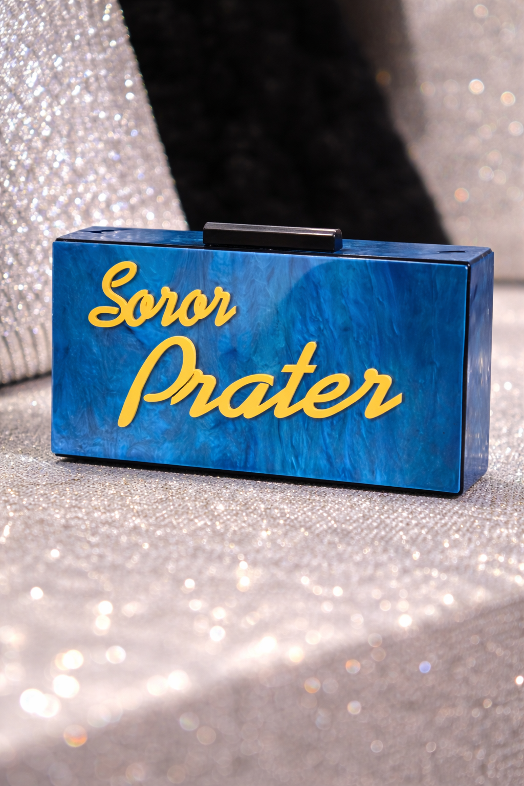 Blue and Gold Acrylic Clutch
