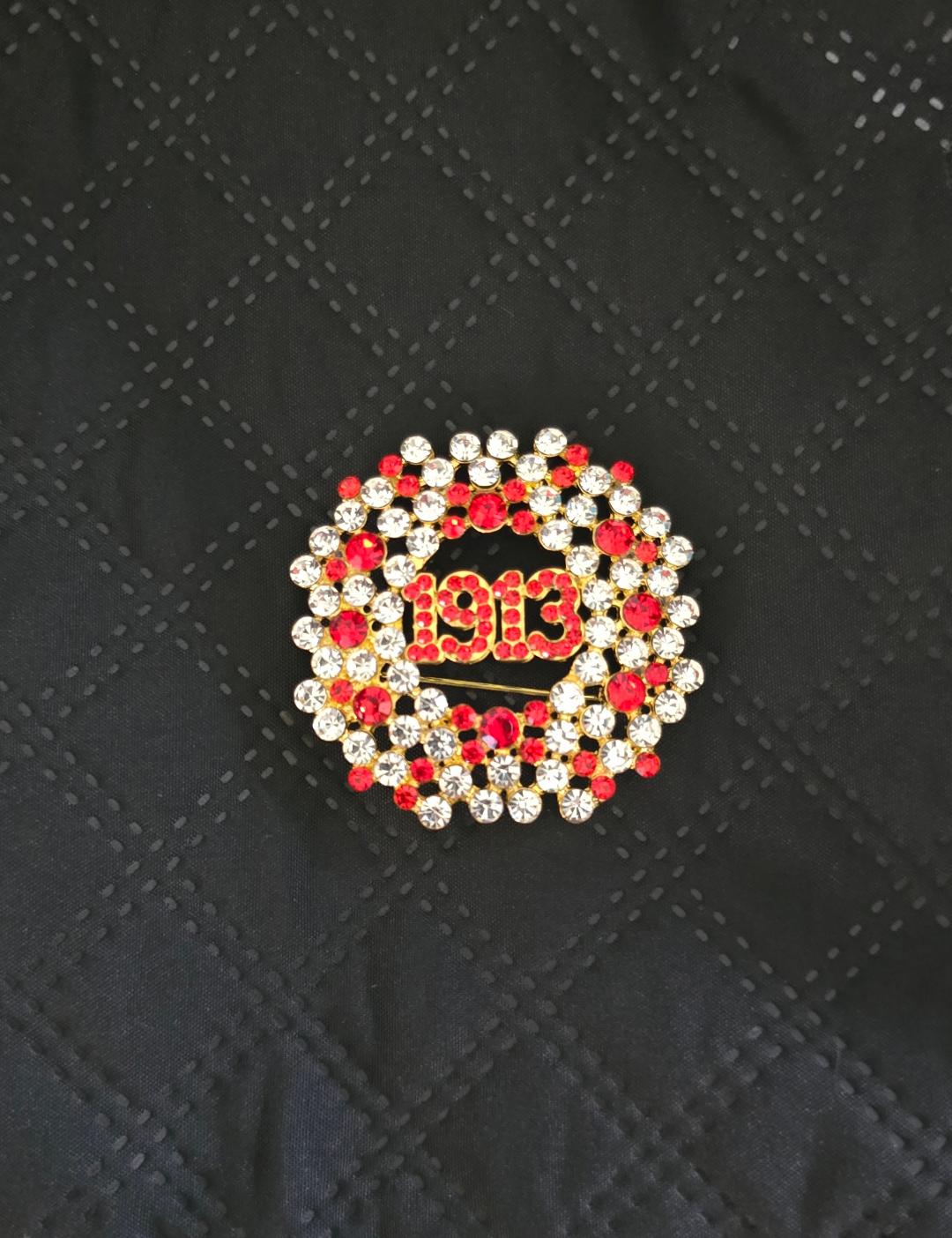 1913 Rhinestone Circle Pin
