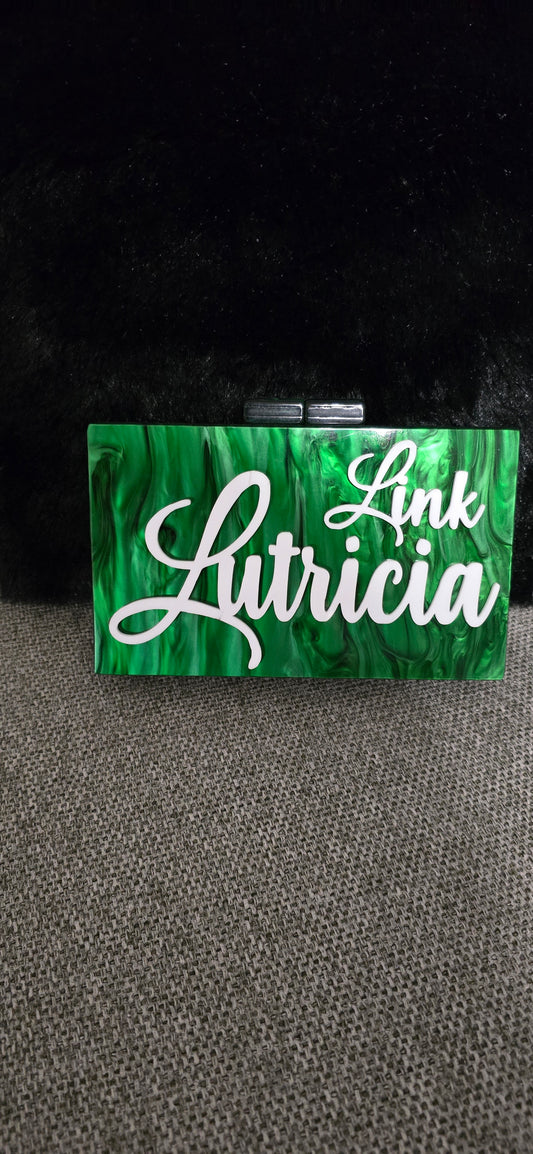 1946 Green & White Personalized Clutch