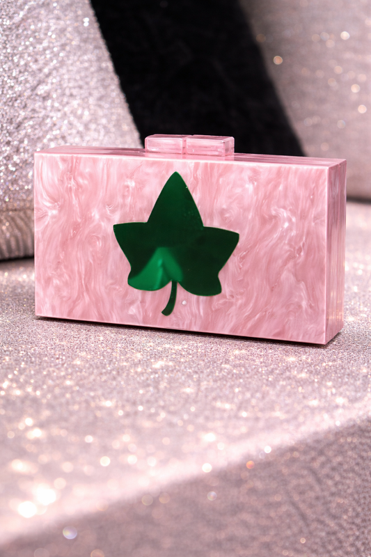 1908 Pink & Green Personalized Clutch